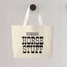 Bolso De Tela Gigante Cosas de caballo | Nombre personalizado Barn ecues