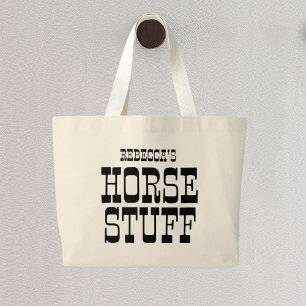 Bolso De Tela Gigante Cosas de caballo Nombre personalizado Barn ecues