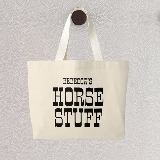 Bolso De Tela Gigante Cosas de caballo | Nombre personalizado Barn ecues (Subido por el creador)