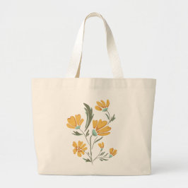 Bolso De Tela Gigante Cosmos Amarillos Flor Simple Belleza