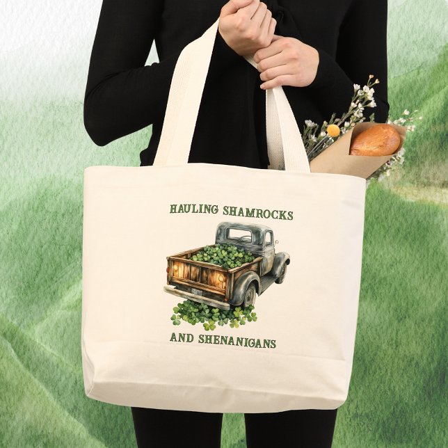 Bolso De Tela Gigante Country Truck Hauling Shamrocks and Shenanigans  (Subido por el creador)