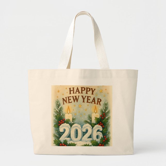 Bolso De Tela Gigante cozy happy new year 2026 tote bag (Frente)
