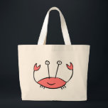 Bolso De Tela Gigante Crabby Beach Bag<br><div class="desc">¡Bolsa de playa con el único cangrejo que quiero ver en la playa!</div>