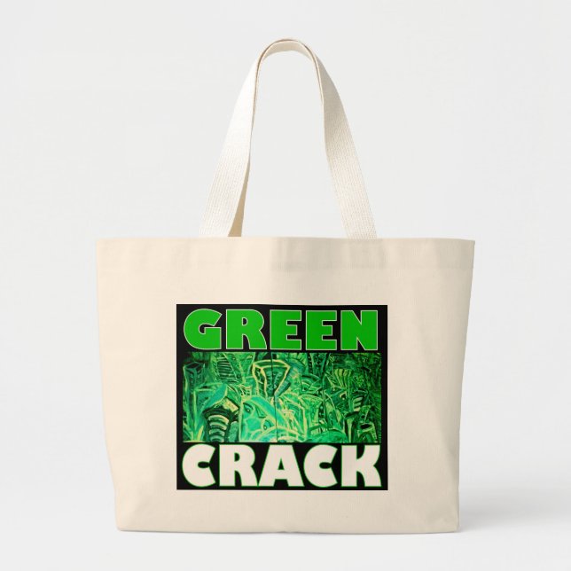 BOLSO DE TELA GIGANTE CRACK VERDE (Frente)