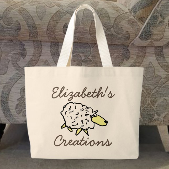 Bolso De Tela Gigante Crafter's Creations Sheep Personalizado Knitting B (Subido por el creador)