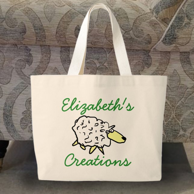 Bolso De Tela Gigante Crafter's Creations Sheep Personalizado Knitting B (Subido por el creador)