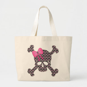 Bolso De Tela Gigante Cráneo florido