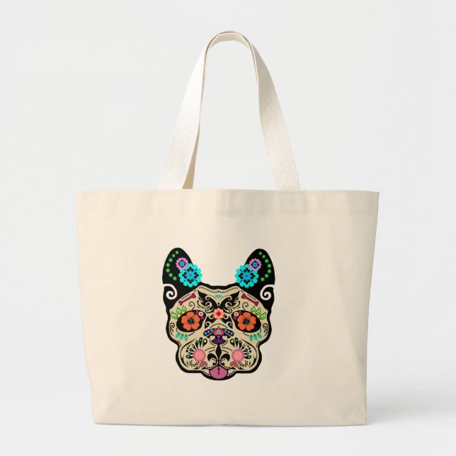Bolso De Tela Gigante Cráneo Frenchie del azúcar (Frente)