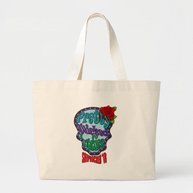Bolso De Tela Gigante Cráneo travieso bonito del azúcar (Frente)
