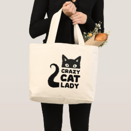 Bolso De Tela Gigante Crazy Cat Lady Grocery Tote Bag