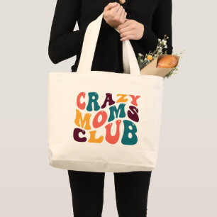 Bolso De Tela Gigante Crazy Moms Club Souvenir Estilo Retro Groovy