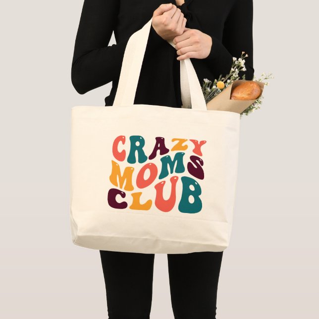 Bolso De Tela Gigante Crazy Moms Club Souvenir Estilo Retro Groovy (Anverso (producto))