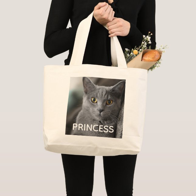 BOLSO DE TELA GIGANTE CREATE YOUR OWN PET CAT PHOTO TOTE (Anverso (producto))