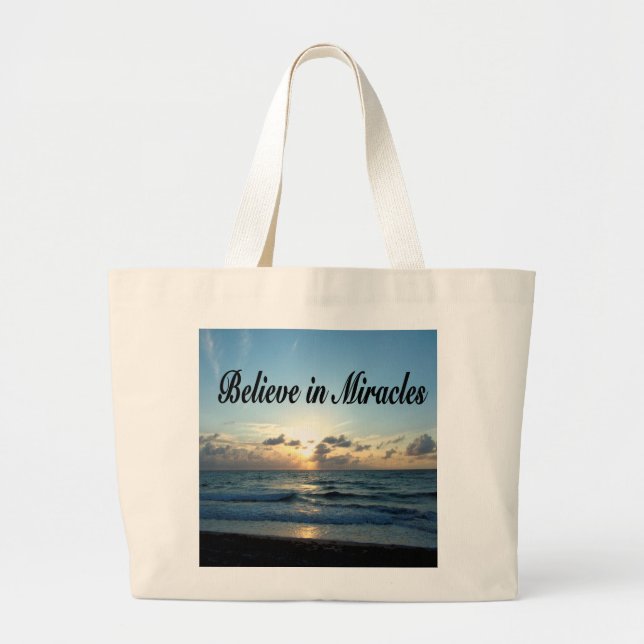 BOLSO DE TELA GIGANTE CREE EN LOS MILAGROS DE DIOS (Frente)