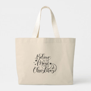 Bolso De Tela Gigante Creer En La Magia De Los Navidades - La Caligrafía