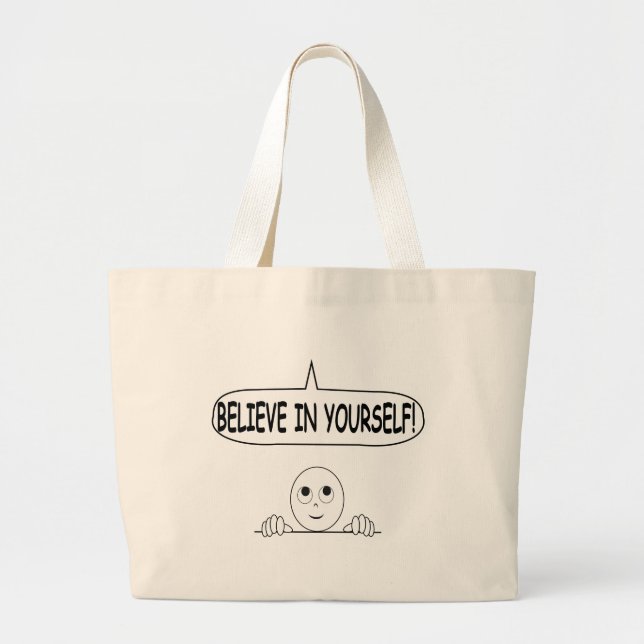 Bolso De Tela Gigante Creer En Sí Mismo (Frente)