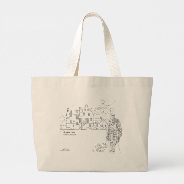Bolso De Tela Gigante Cringletie House Scotland Tote Bag (Reverso)