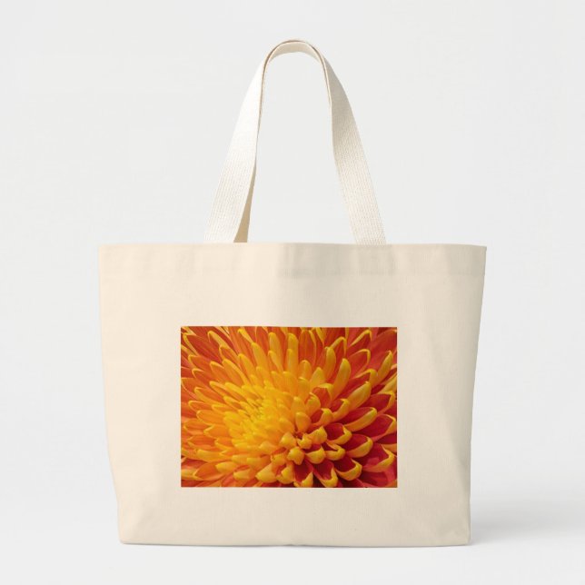 Bolso De Tela Gigante Crisantemo amarillo y Naranja (Frente)
