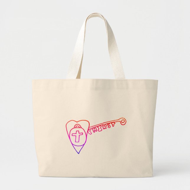 Bolso De Tela Gigante Cristo es el Tote del Jumbo Clave (Frente)