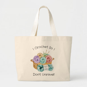 Bolso De Tela Gigante Crochet Funny Personalizado
