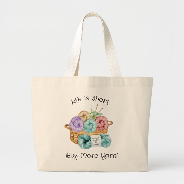 Bolso De Tela Gigante Crochet Funny Personalizado (Frente)