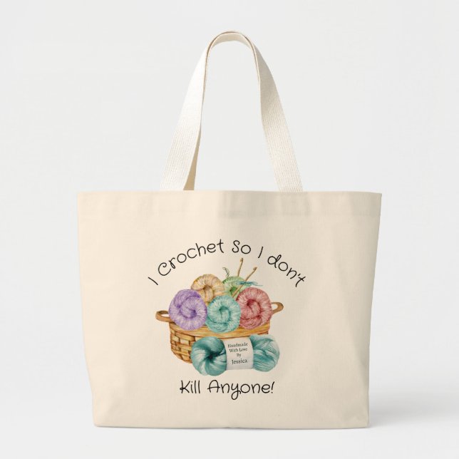 Bolso De Tela Gigante Crochet personalizado (Frente)