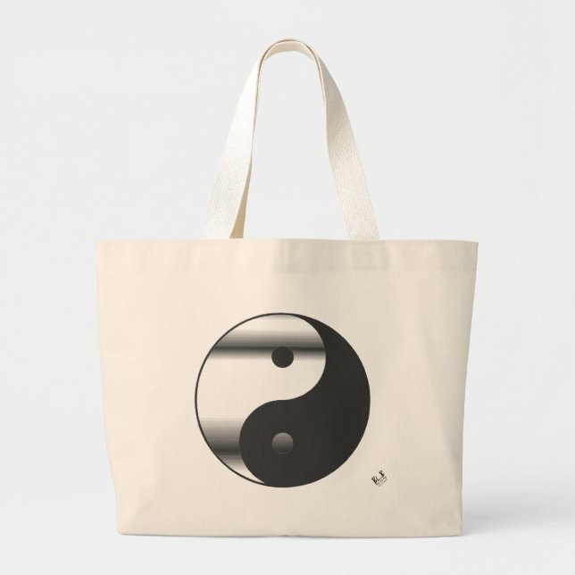 Bolso De Tela Gigante Cromo de Yin Yang (Frente)