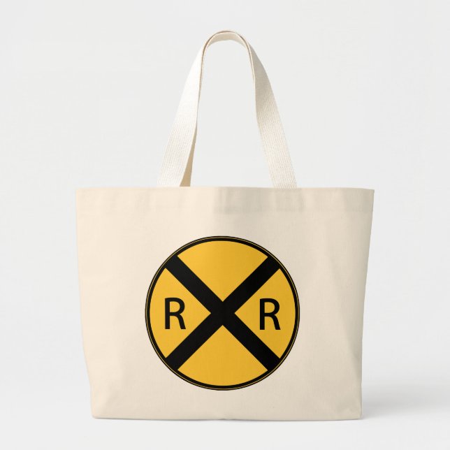 Bolso De Tela Gigante Cruce ferroviario de Rótulo por carretera (Frente)