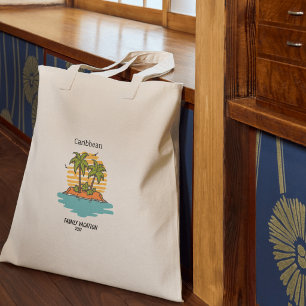 Bolso De Tela Gigante Crucero de vacaciones familiares Tropical Teal Per