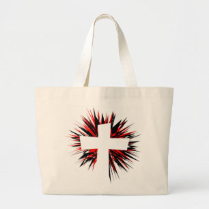 BOLSO DE TELA GIGANTE CRUZ DE LA ESTRELLA BLANCA