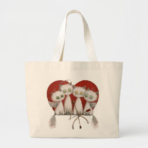 Bolso De Tela Gigante Cuatro Gatitos de Amor