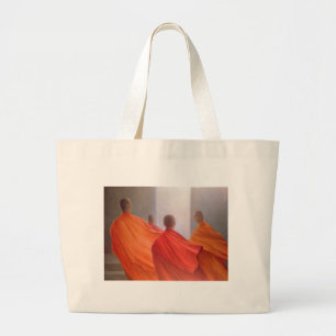 Bolso De Tela Gigante Cuatro monjes en pasos del templo