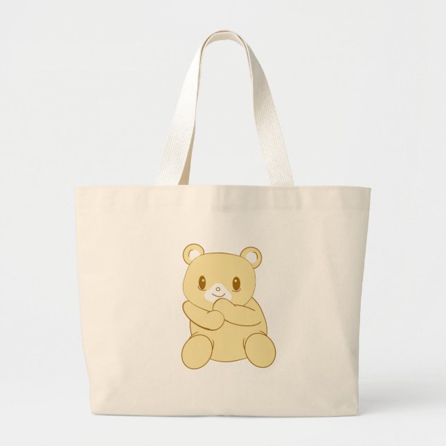 Bolso De Tela Gigante Cubo de oso de Kawaii (Frente)