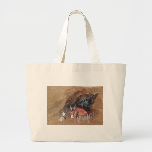 Bolso De Tela Gigante Cueva de Dragones Ryabushkin (Frente)