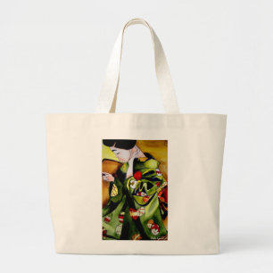 Bolso De Tela Gigante Cuidada geisha japonesa original arte acuático