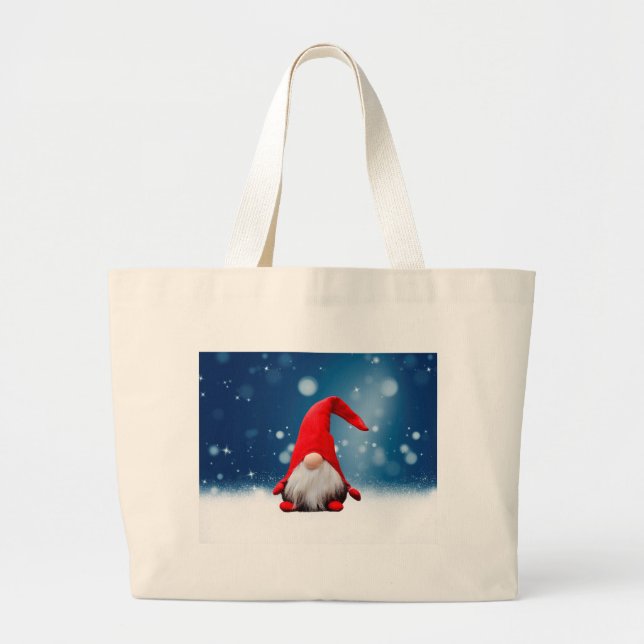 Bolso De Tela Gigante Cuidados Navidades de Santa Snow Stars (Frente)
