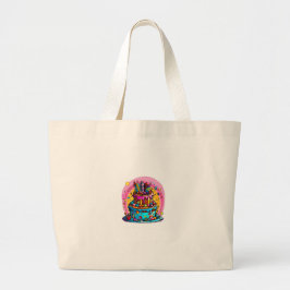 Bolso De Tela Gigante Cumpleaños, pastel de cumpleaños feliz, colorido