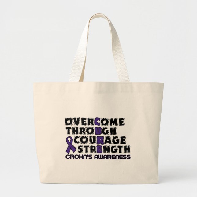 Bolso De Tela Gigante CURE... Crohn's (Frente)