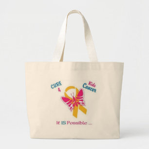 Bolso De Tela Gigante Cure para el cáncer de los niños, oro del desgas