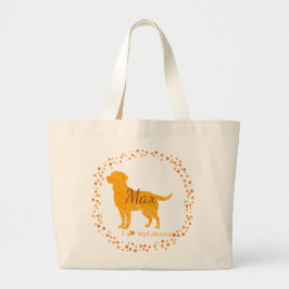 Bolso De Tela Gigante Custom Pastel Orange Labrador Retriever Tote Bag
