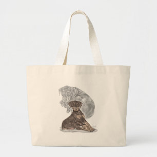 Bolso De Tela Gigante Cute Doberman Pinscher Puppy