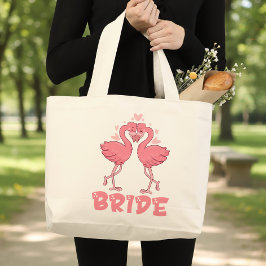Bolso De Tela Gigante Cute Flamingo Wedding Tropical Beach Bride
