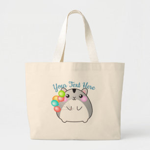 Bolso De Tela Gigante Cute Gray Kawaii Hamster