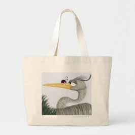Bolso De Tela Gigante Cute Heron y Ladybug