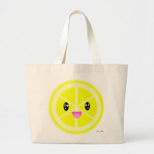 Bolso De Tela Gigante Cute Kawaii limón cítrico fruta vegetariana compra