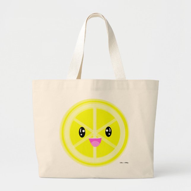 Bolso De Tela Gigante Cute Kawaii limón cítrico fruta vegetariana compra (Frente)