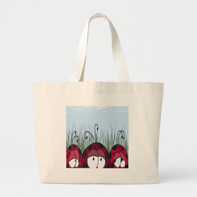 Bolso De Tela Gigante Cute Ladybugs (Frente)