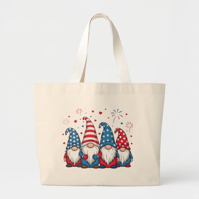 Bolso De Tela Gigante Cute USA American Gnomes Personalizado-68123 (Frente)