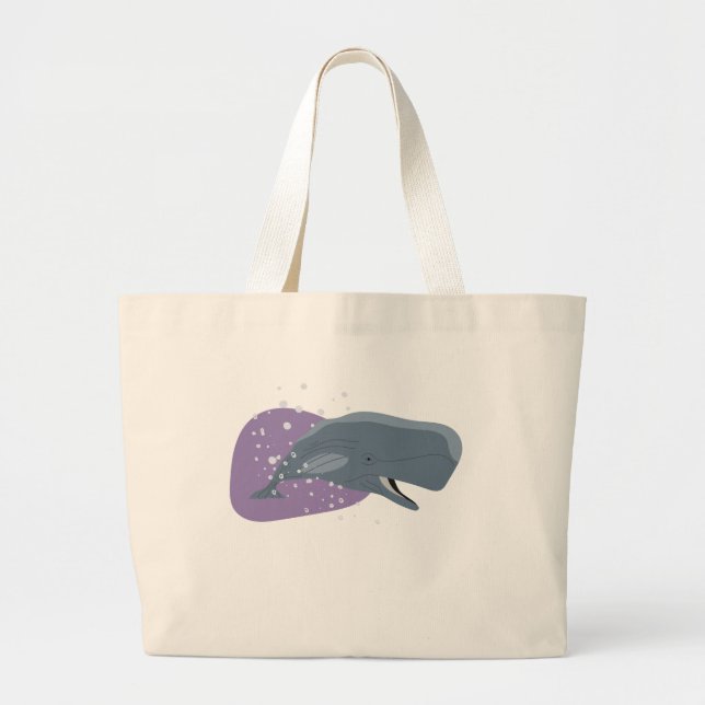 Bolso De Tela Gigante Cute Whale (Frente)