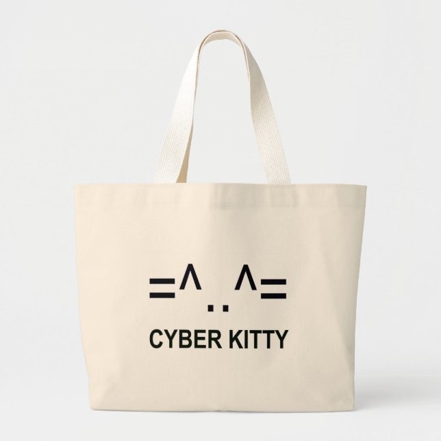 Bolso De Tela Gigante Cyber Kitty (Frente)